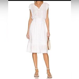NWT Rails Womens Ashlyn Dress Sz Medium White Lace Detail Linen Blend